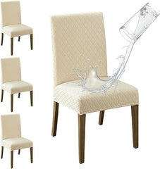 Polyester 100% Waterproof Diamond Pattern Chair Covers in Beige