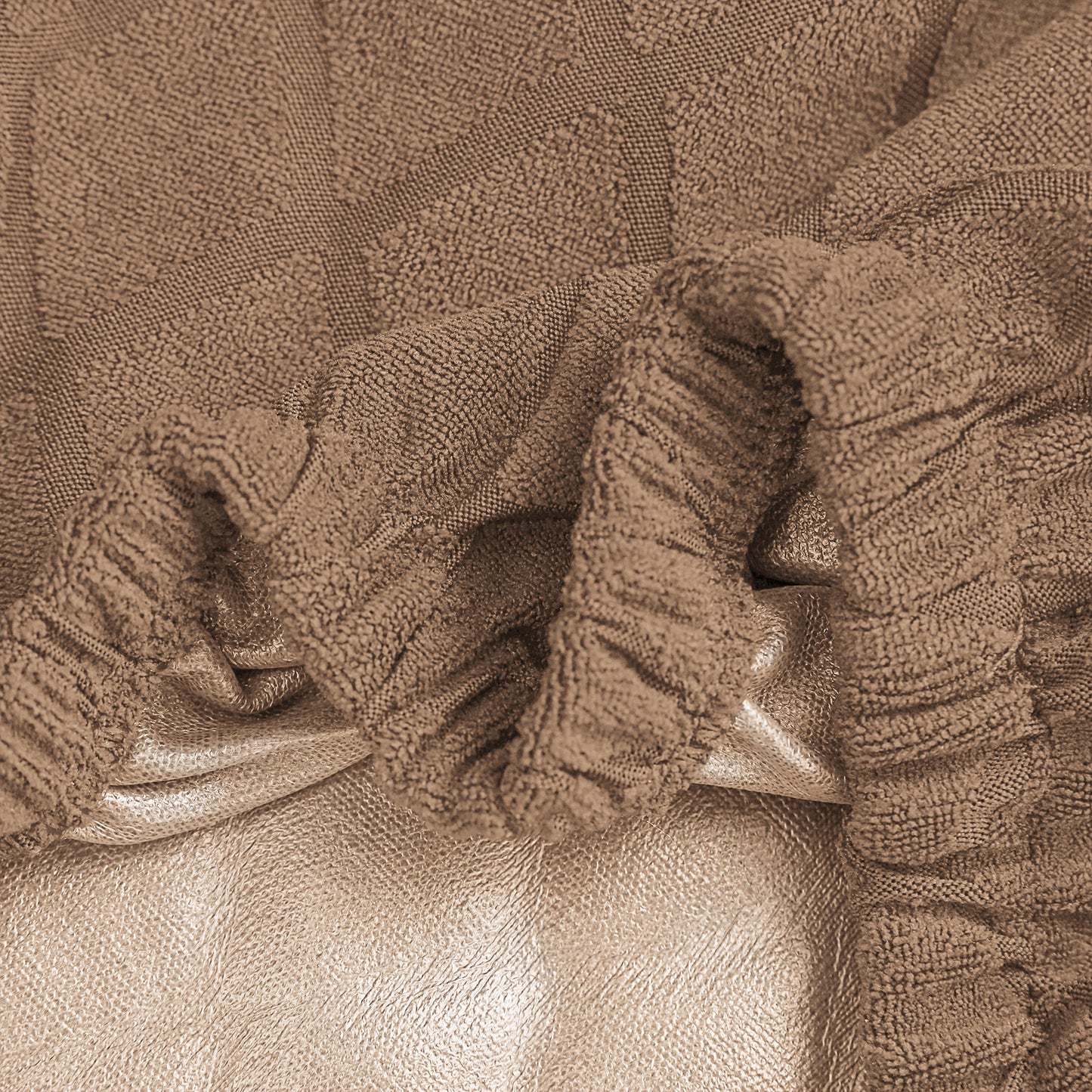 Polyester 100% Waterproof Diamond Pattern Chair Covers in Khaki