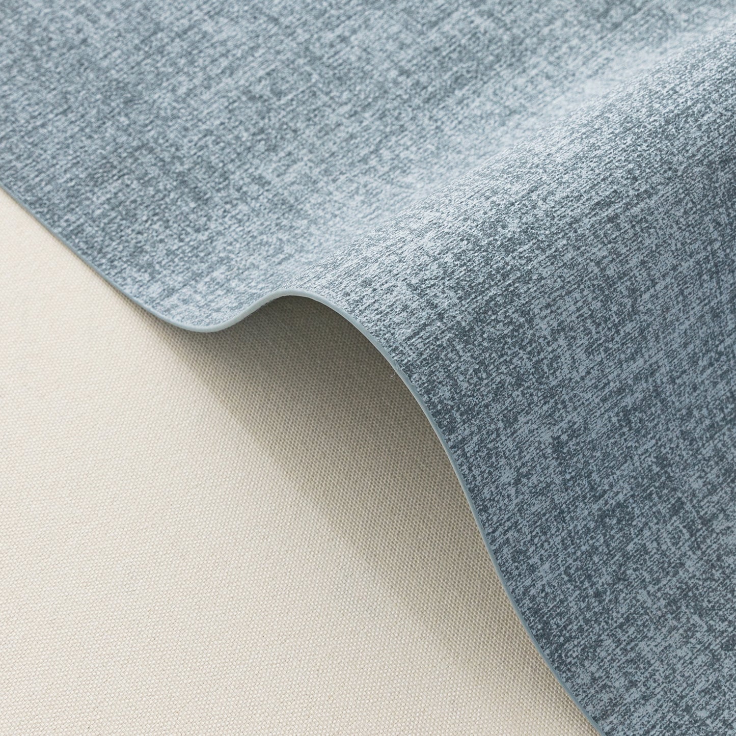 Polyurethane Linen-textured 100% Waterproof Oil-Proof Wipeable Heat Resistant Placemats Set in Sky Blue