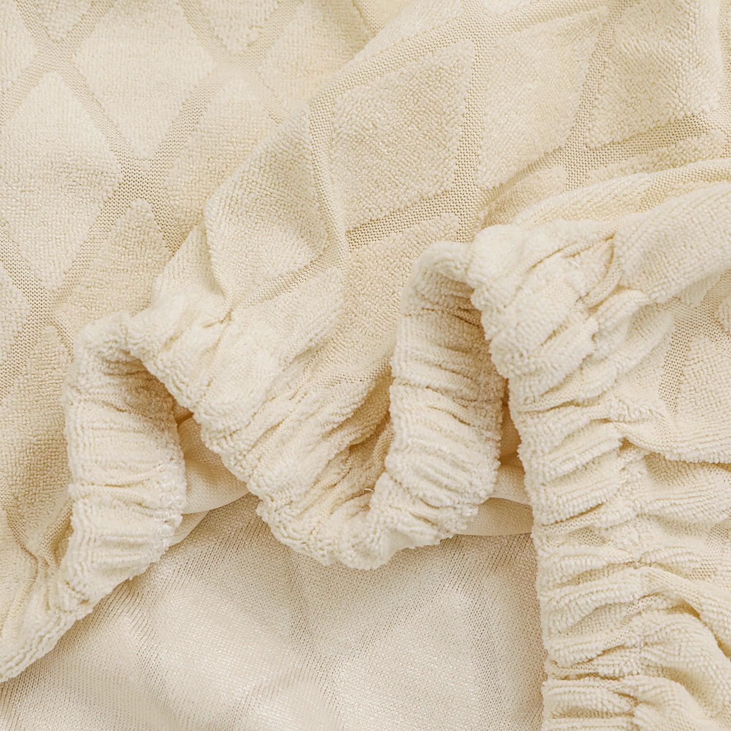 Polyester 100% Waterproof Diamond Pattern Chair Covers in Beige