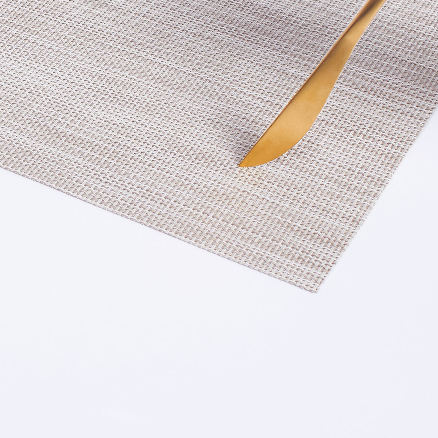 Plastic Woven Heat Resistant Placemats in Beige