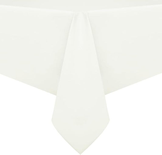 PVC Waterproof Burlap Textured Tablecloth in Ivory