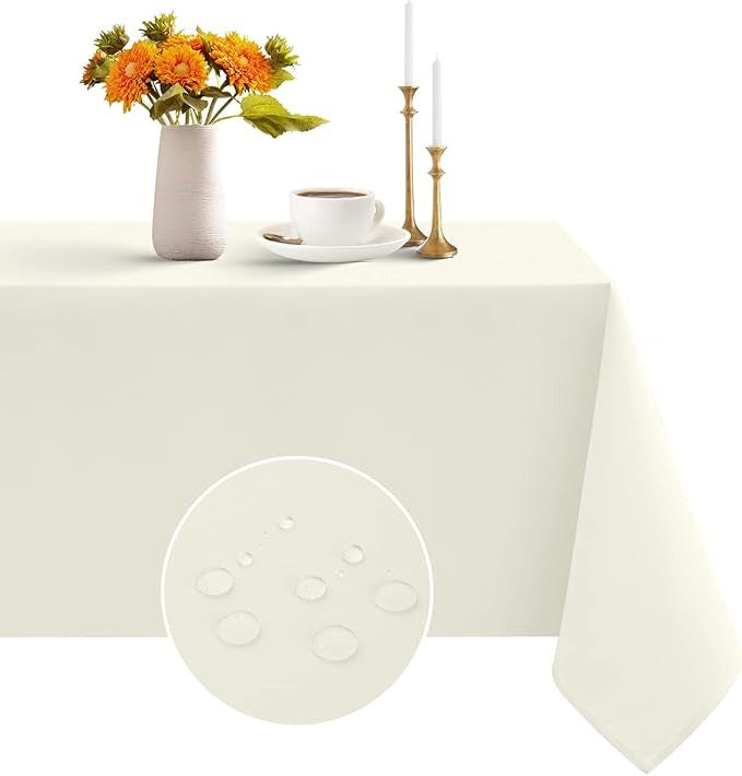 Classic Polyester Table Linen in Ivory
