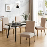 Polyester 100% Waterproof Diamond Pattern Chair Covers in Khaki