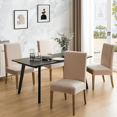 Polyester 100% Waterproof Diamond Pattern Chair Covers in Khaki