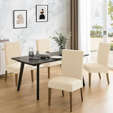 Polyester 100% Waterproof Oblong Pattern Chair Covers in Beige