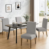 Polyester 100% Waterproof Leaf Pattern Chair Covers in Light Grey