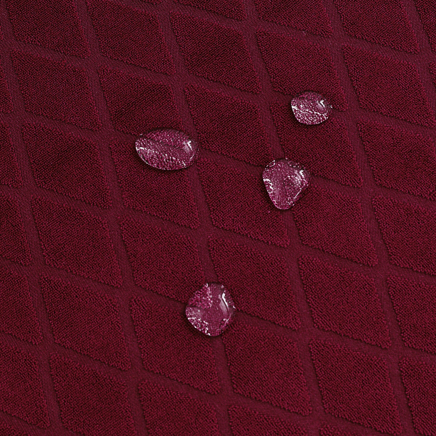 Polyester 100% Waterproof Diamond Pattern Chair Covers in Burgundy