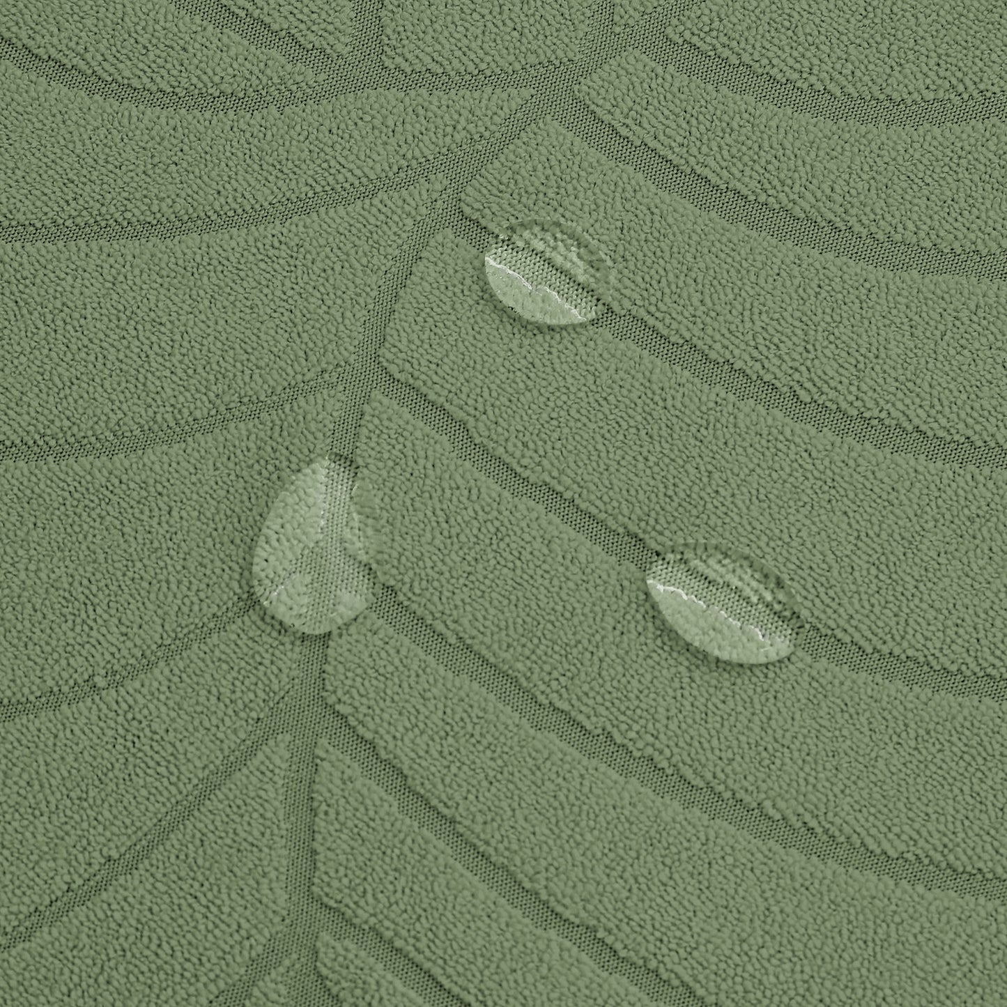 Polyester 100% Waterproof Leaf Pattern Chair Covers in Green