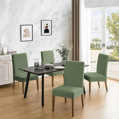 Polyester 100% Waterproof Leaf Pattern Chair Covers in Green