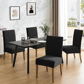 Polyester 100% Waterproof Leaves Pattern Chair Covers in Black