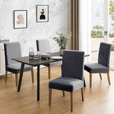 Polyester 100% Waterproof Diamond Pattern Chair Covers in Dark Grey