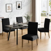 Polyester 100% Waterproof Oblong Pattern Chair Covers in Black