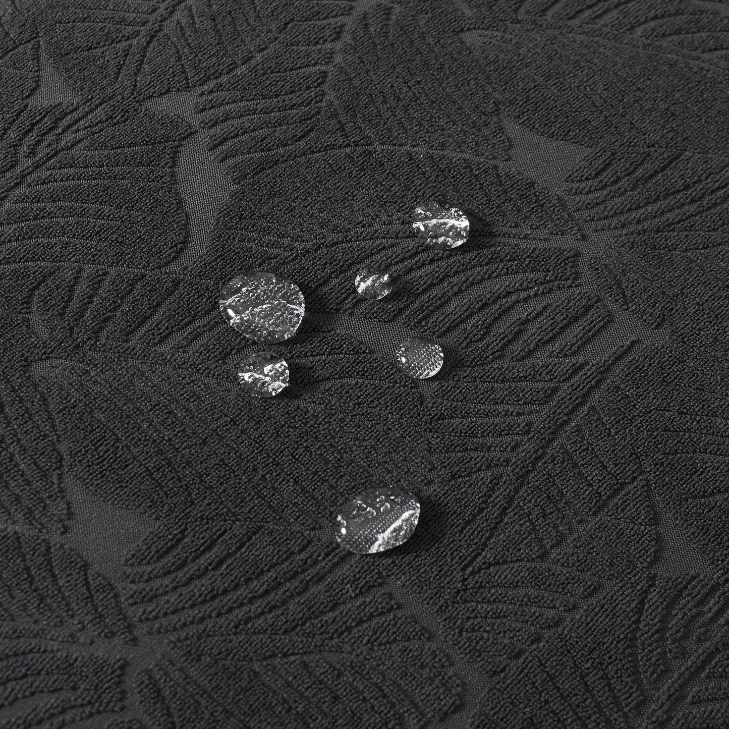 Polyester 100% Waterproof Leaves Pattern Chair Covers in Black