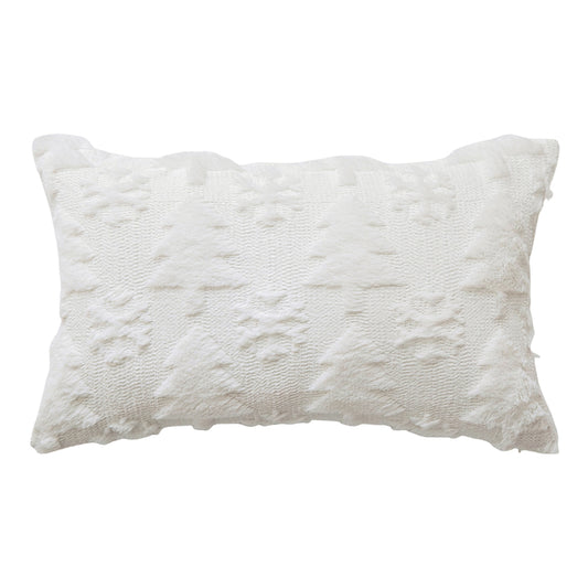 White Christmas Tree Snowflake Embroidered Throw Pillowcases