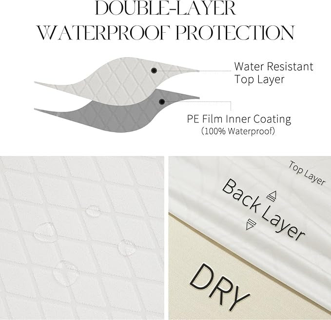 Polyester 100% Waterproof Diamond Pattern Chair Covers in White