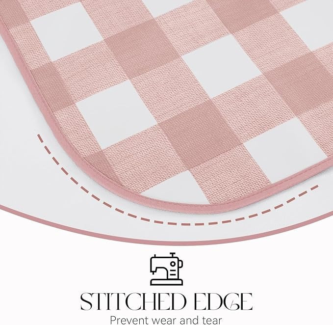 PVC Waterproof Plaid Wrap Plaid Tablecloth in White and Pink