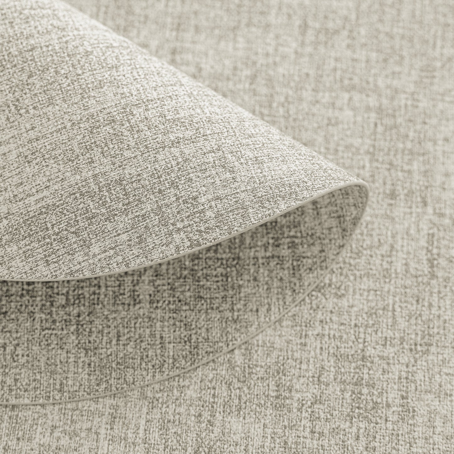 Polyurethane Linen-textured 100% Waterproof Oil-Proof Wipeable Heat Resistant Round Placemats Set in Beige