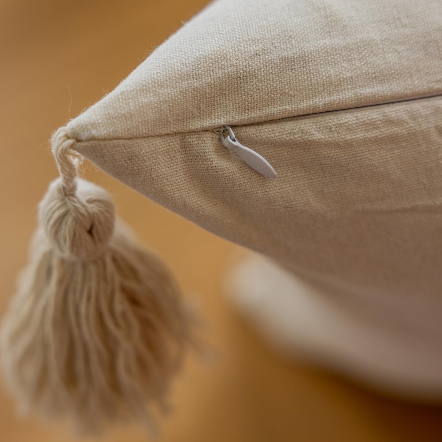 Accent Macrame Woven Black Pillowcases with Tassels