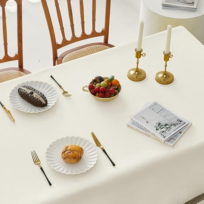 Classic Polyester Table Linen in Ivory