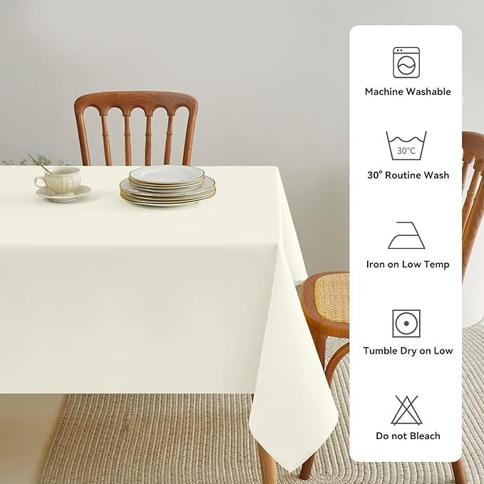 Classic Polyester Table Linen in Ivory