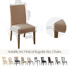 Polyester 100% Waterproof Diamond Pattern Chair Covers in Khaki