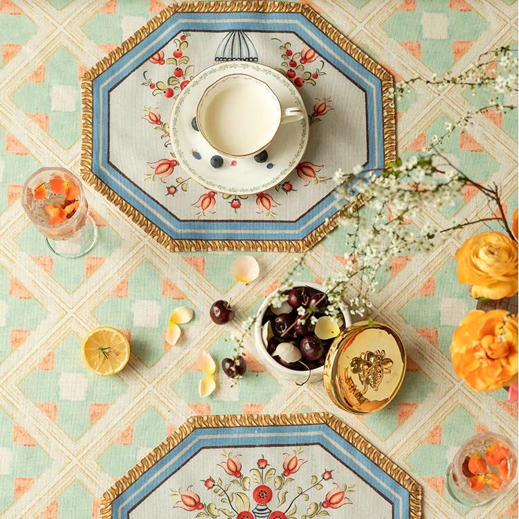 Chenille Victorian Linen Tablecloth