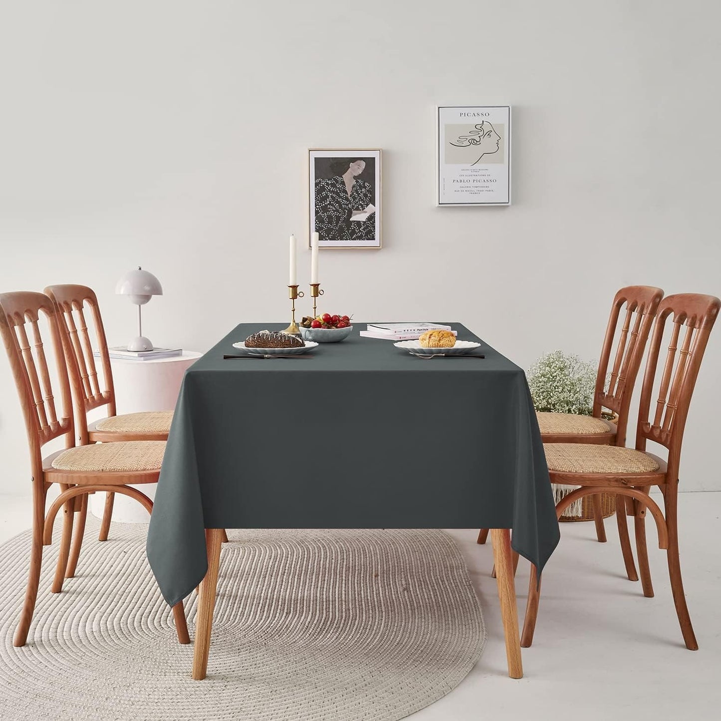 Classic Polyester Table Linen in Darkgrey