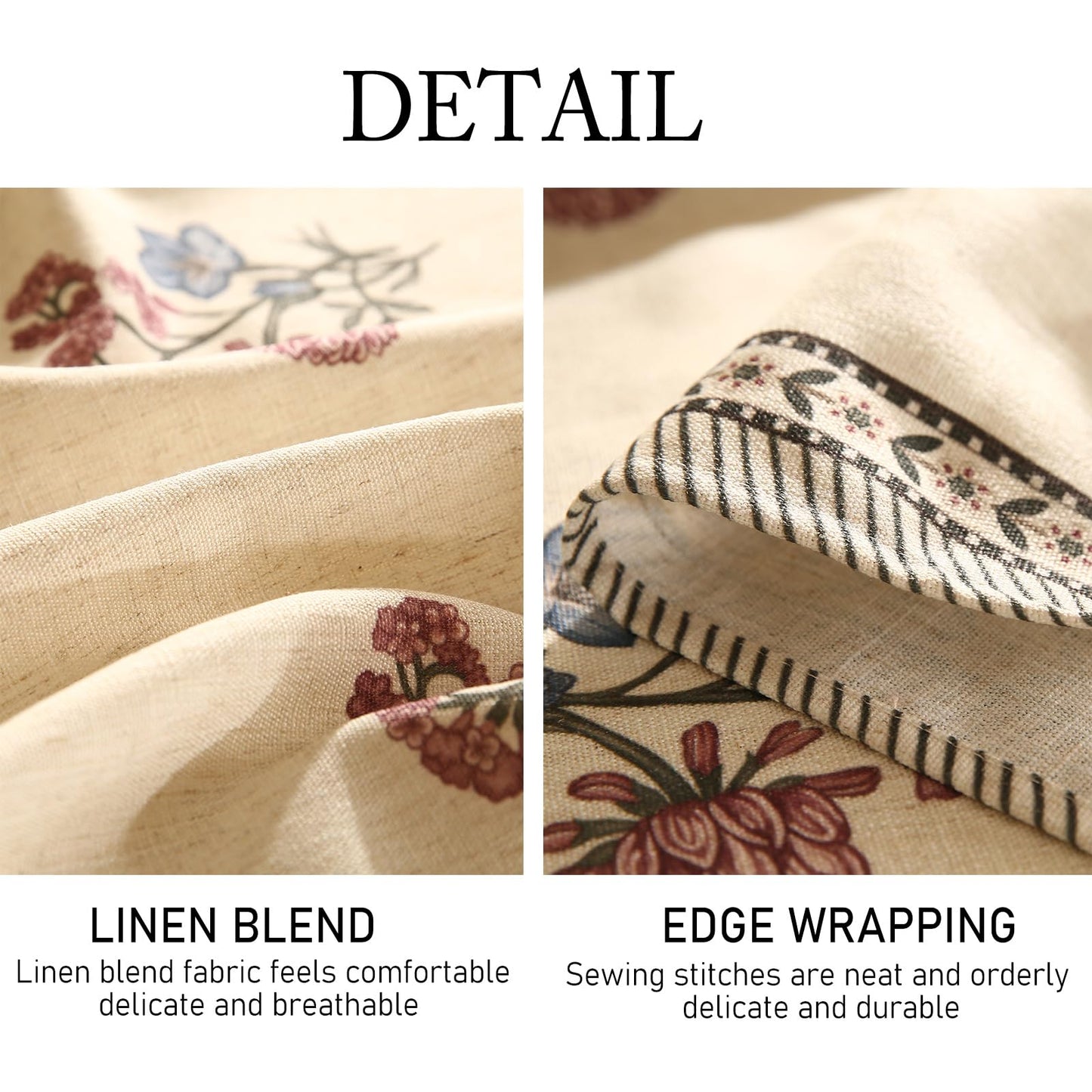 Chenille lavender rose print tablecloth