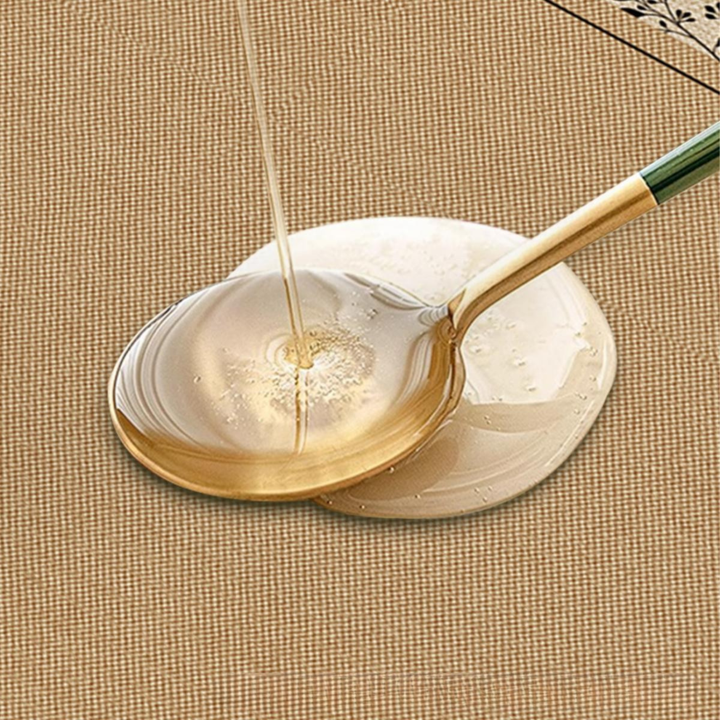 Polyester French Vintage Brown and White Contrast Tablecloth