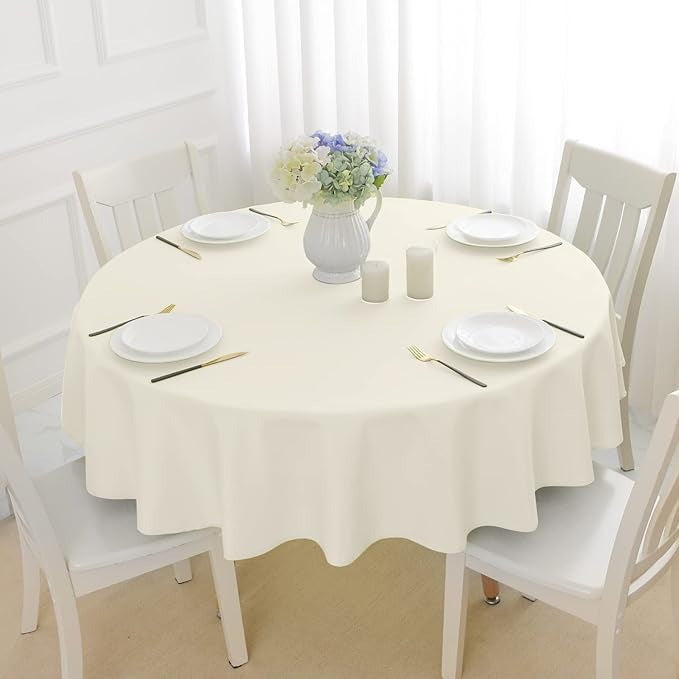 Classic Polyester Table Linen in Ivory