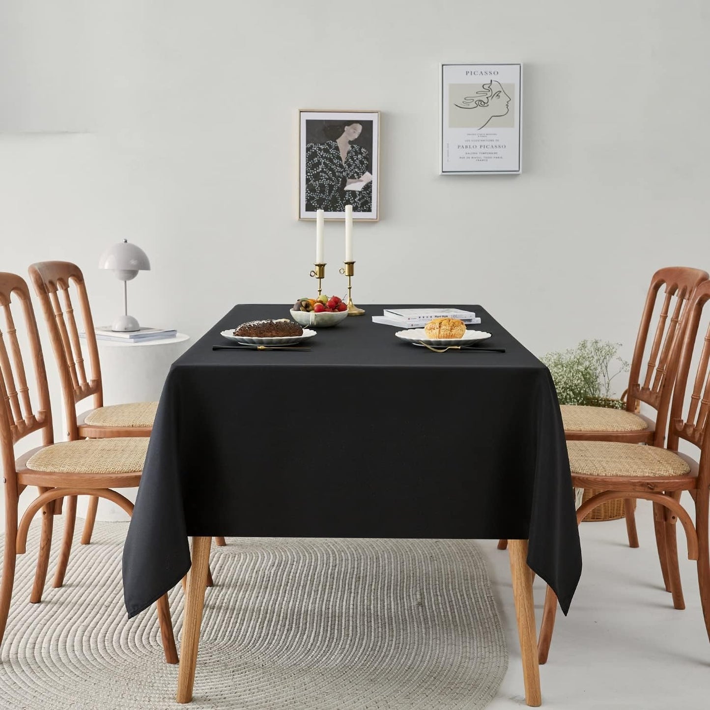 Classic Polyester Table Linen in Black
