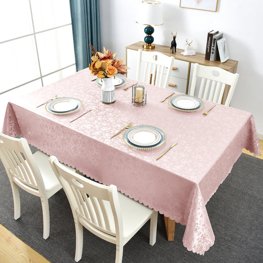 Polyurethane 100% Waterproof and Oil Resistant Chequered Tablecloth in Pink