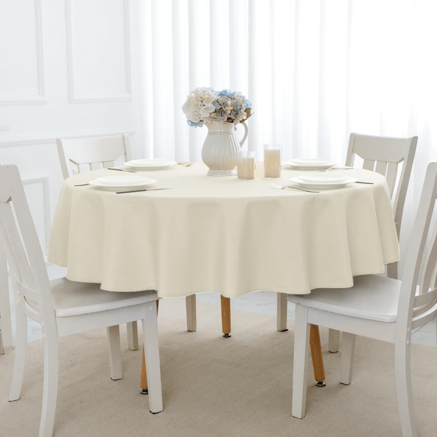 Classic Polyester Table Linen in Ivory