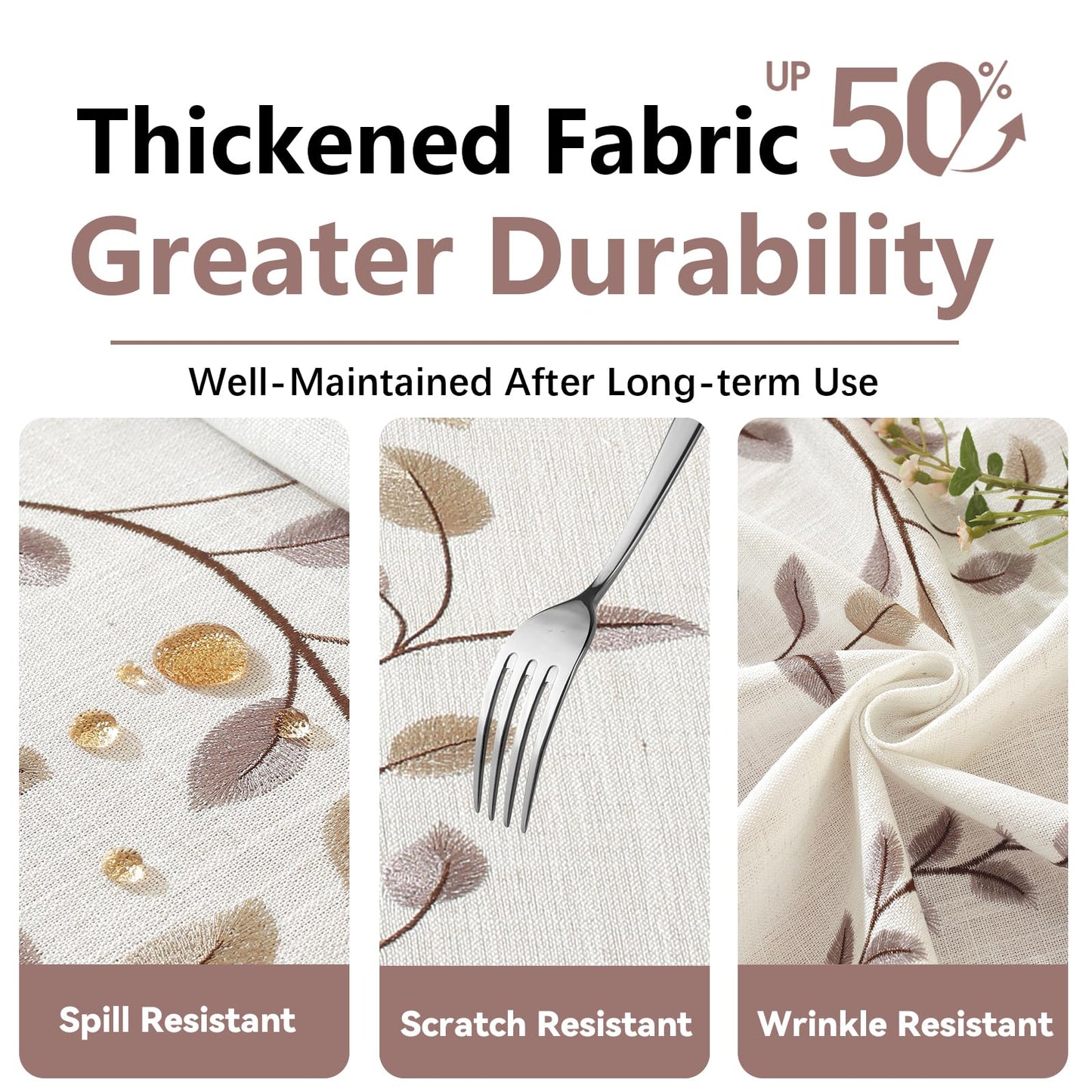 Polyester Embroidered Coffee Vine tablecloth