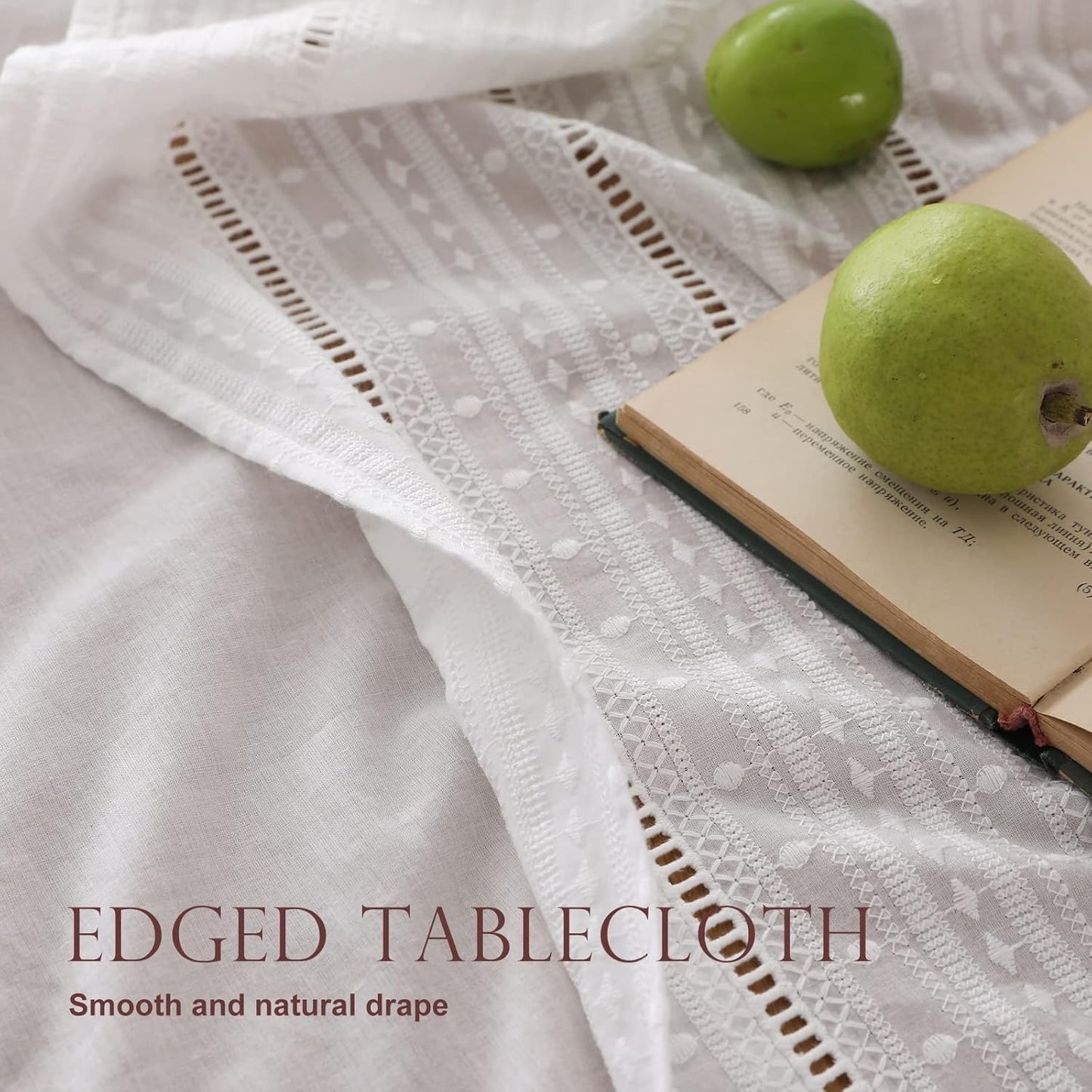 Vintage Cotton White Lace Tablecloth