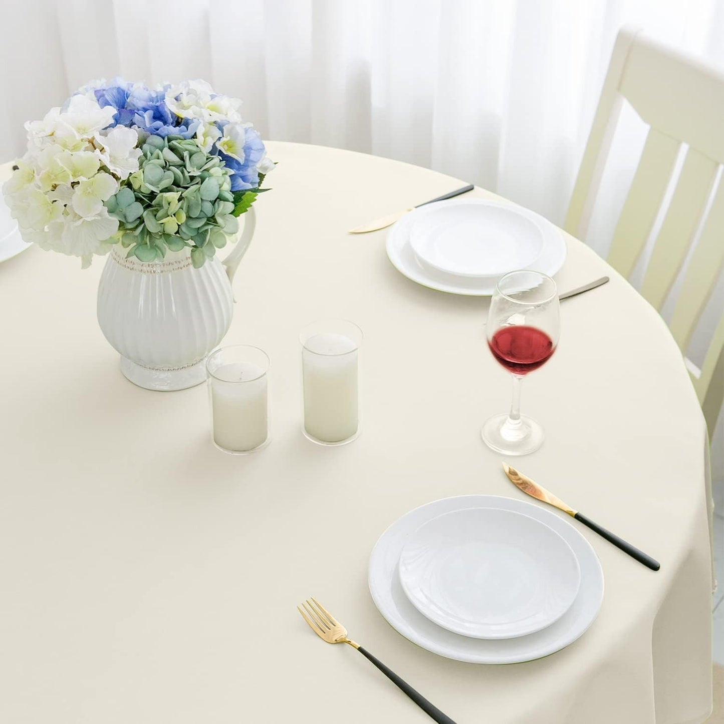 Classic Polyester Table Linen in Ivory