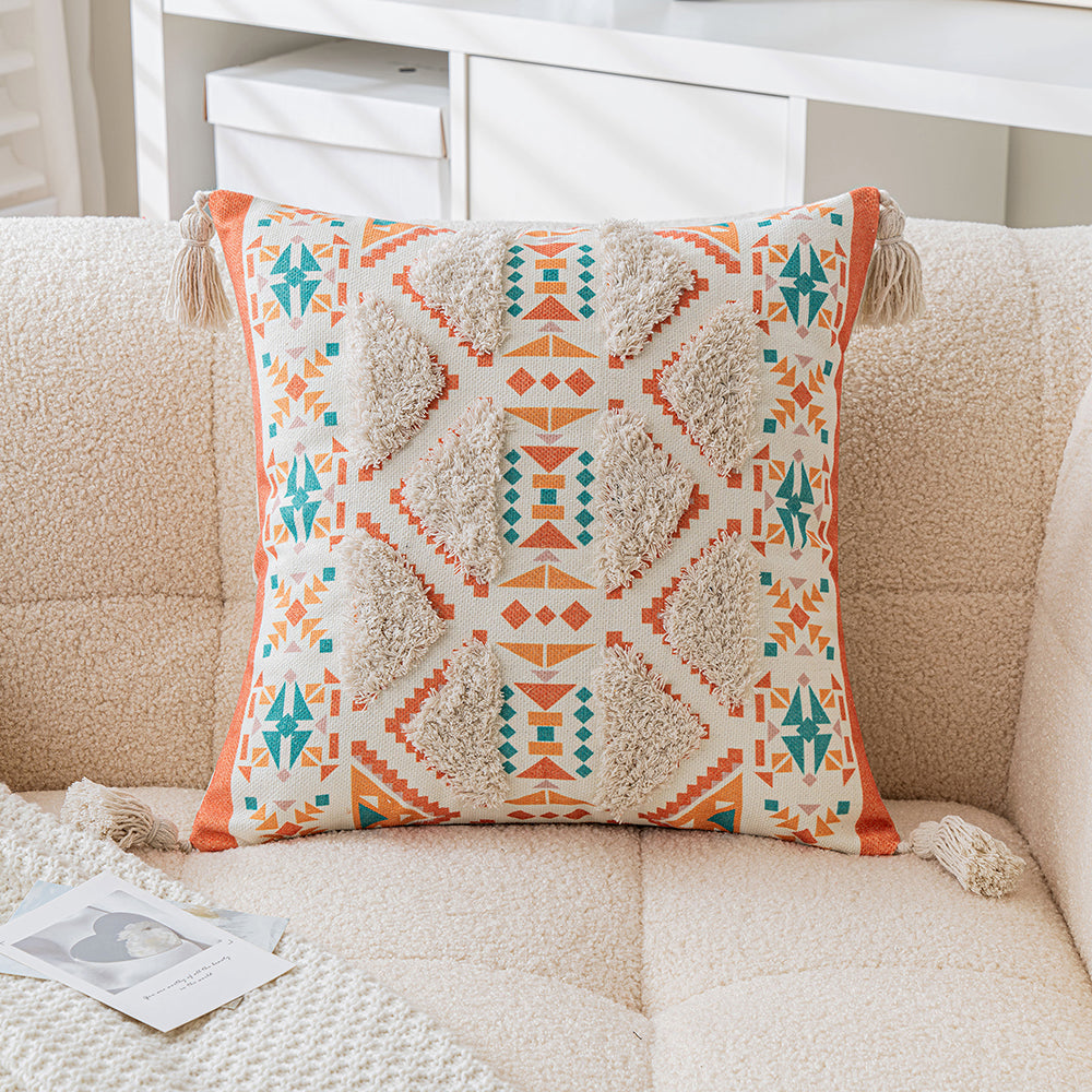 Triangle Pattern Bohemian Tufted Pillowcases