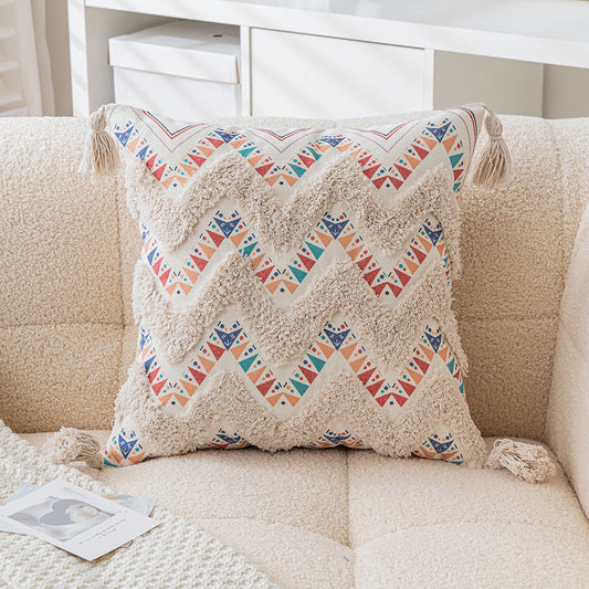 Wave Pattern Bohemian Tufted Throw Pillowcases