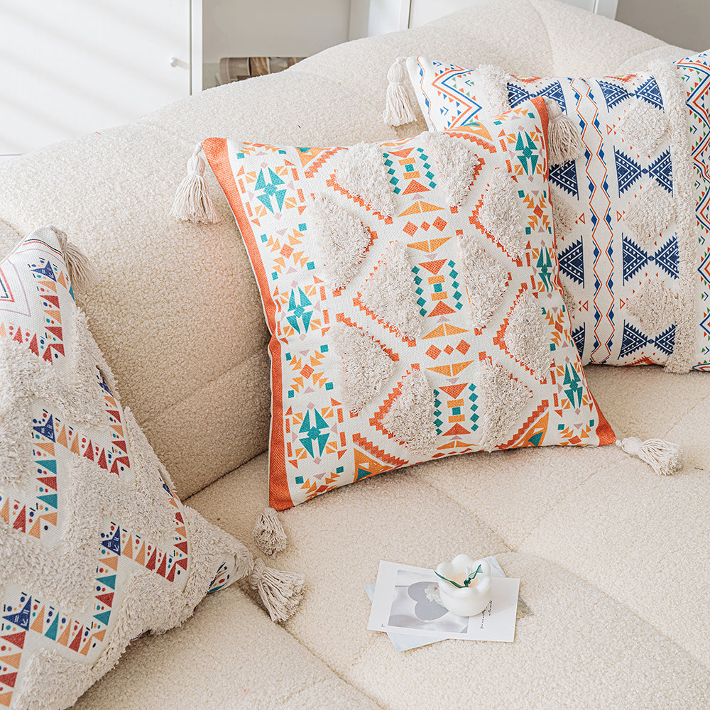 Triangle Pattern Bohemian Tufted Pillowcases