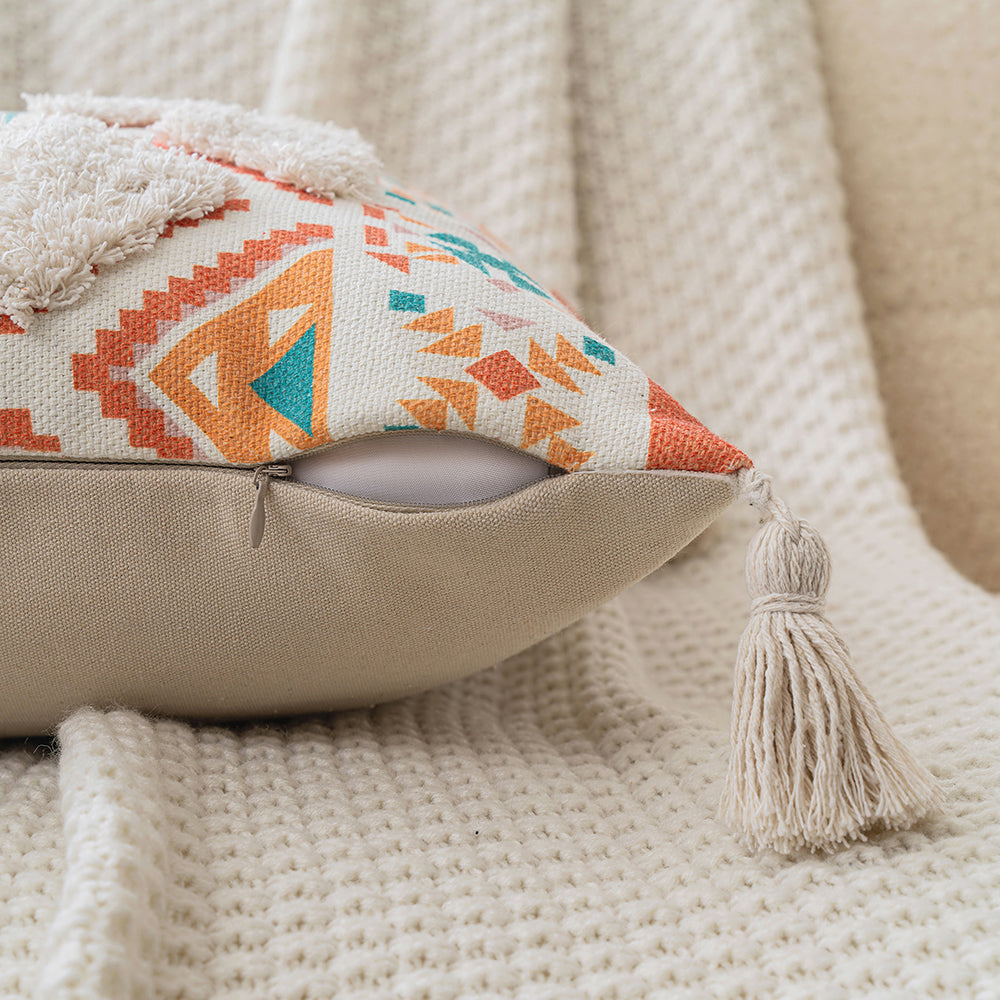 Triangle Pattern Bohemian Tufted Pillowcases