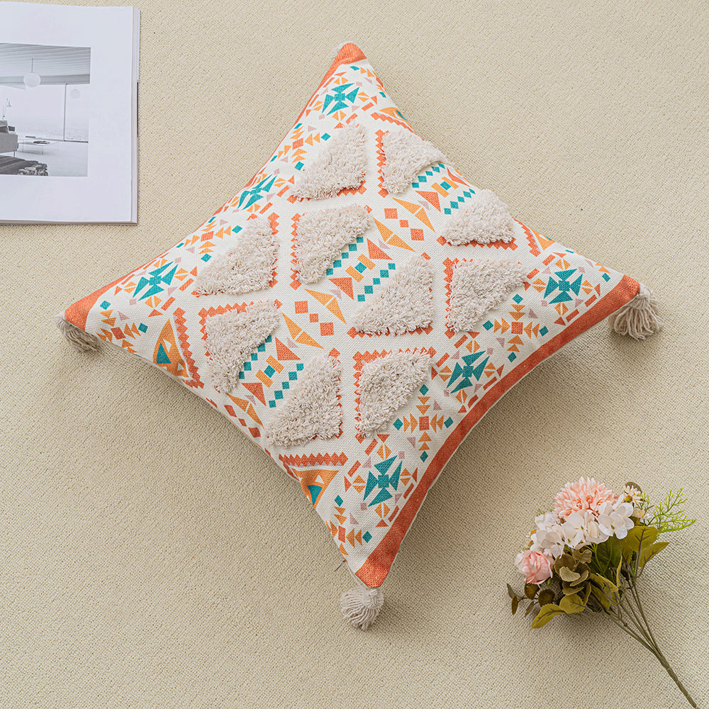 Triangle Pattern Bohemian Tufted Pillowcases