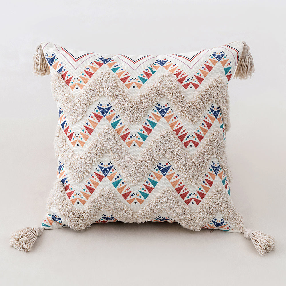 Wave Pattern Bohemian Tufted Throw Pillowcases