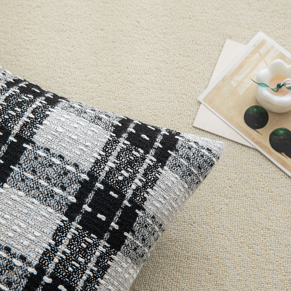 Gray Plaid Throw Pillowcases