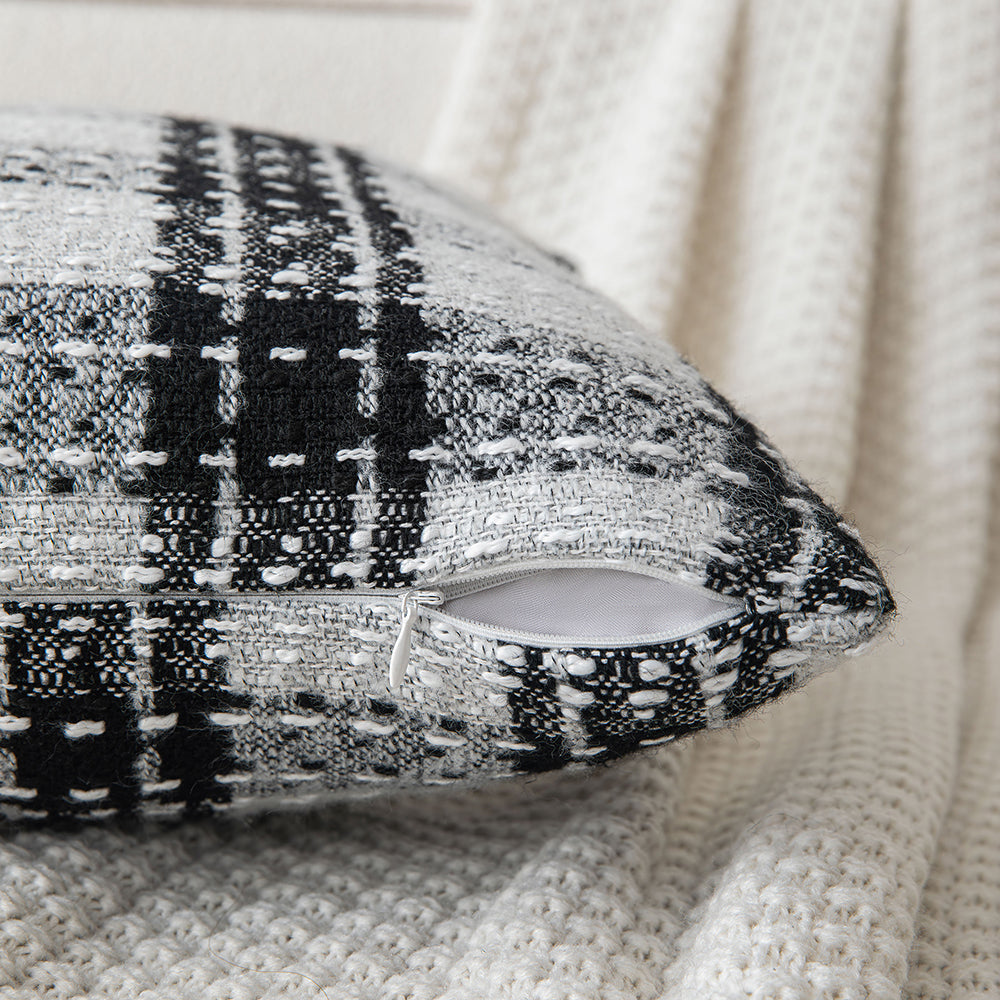 Gray Plaid Throw Pillowcases