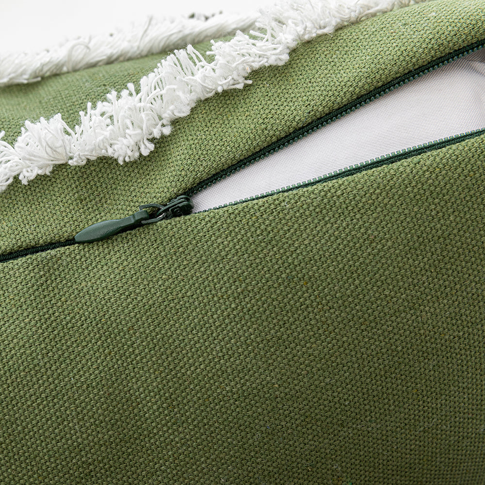 Polyester and Cotton Green Botanical Tufted Pillowcases