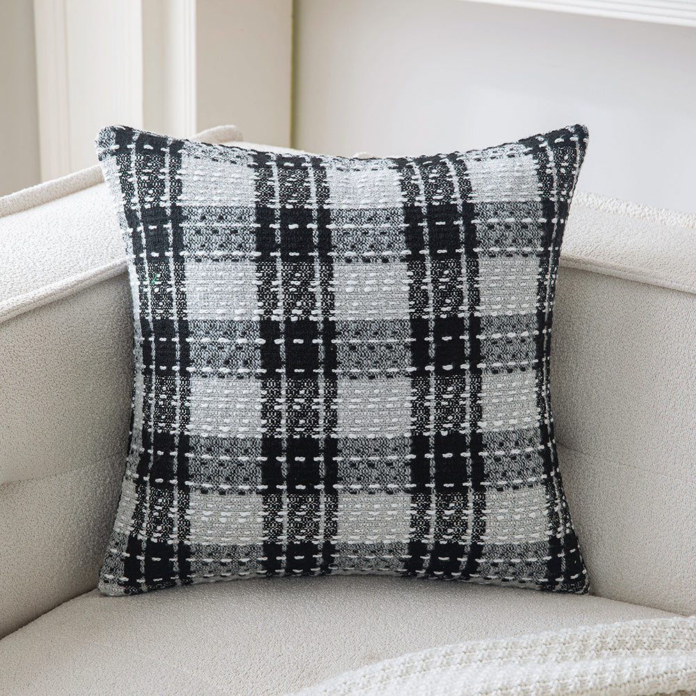 Gray Plaid Throw Pillowcases