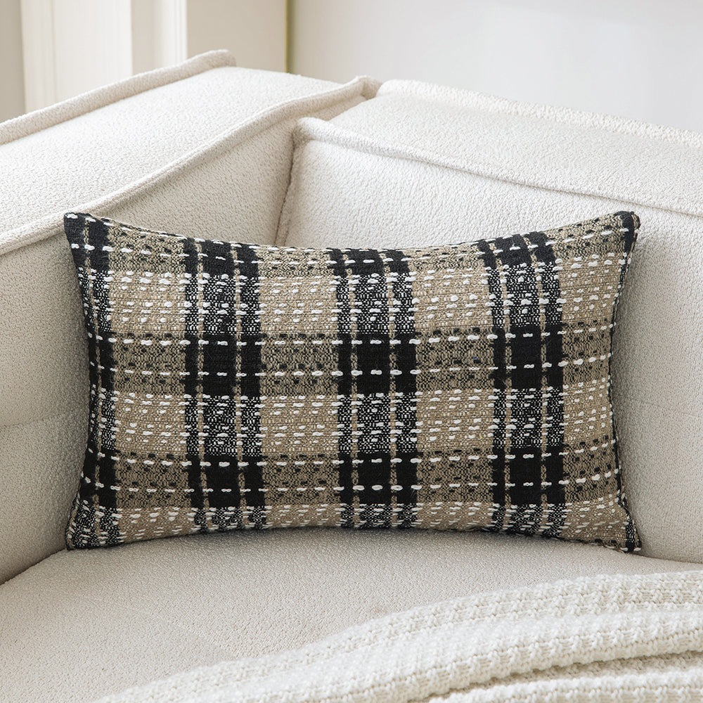 Brown Plaid Throw Pillowcases