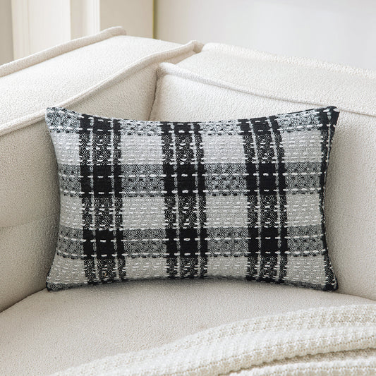 Gray Plaid Throw Pillowcases