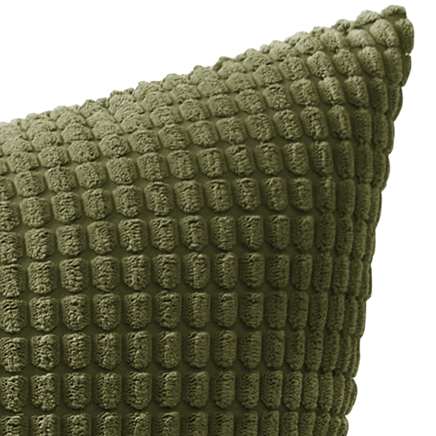 Soft Corduroy Corn-Kernel Pattern Pillowcases in Olive-green